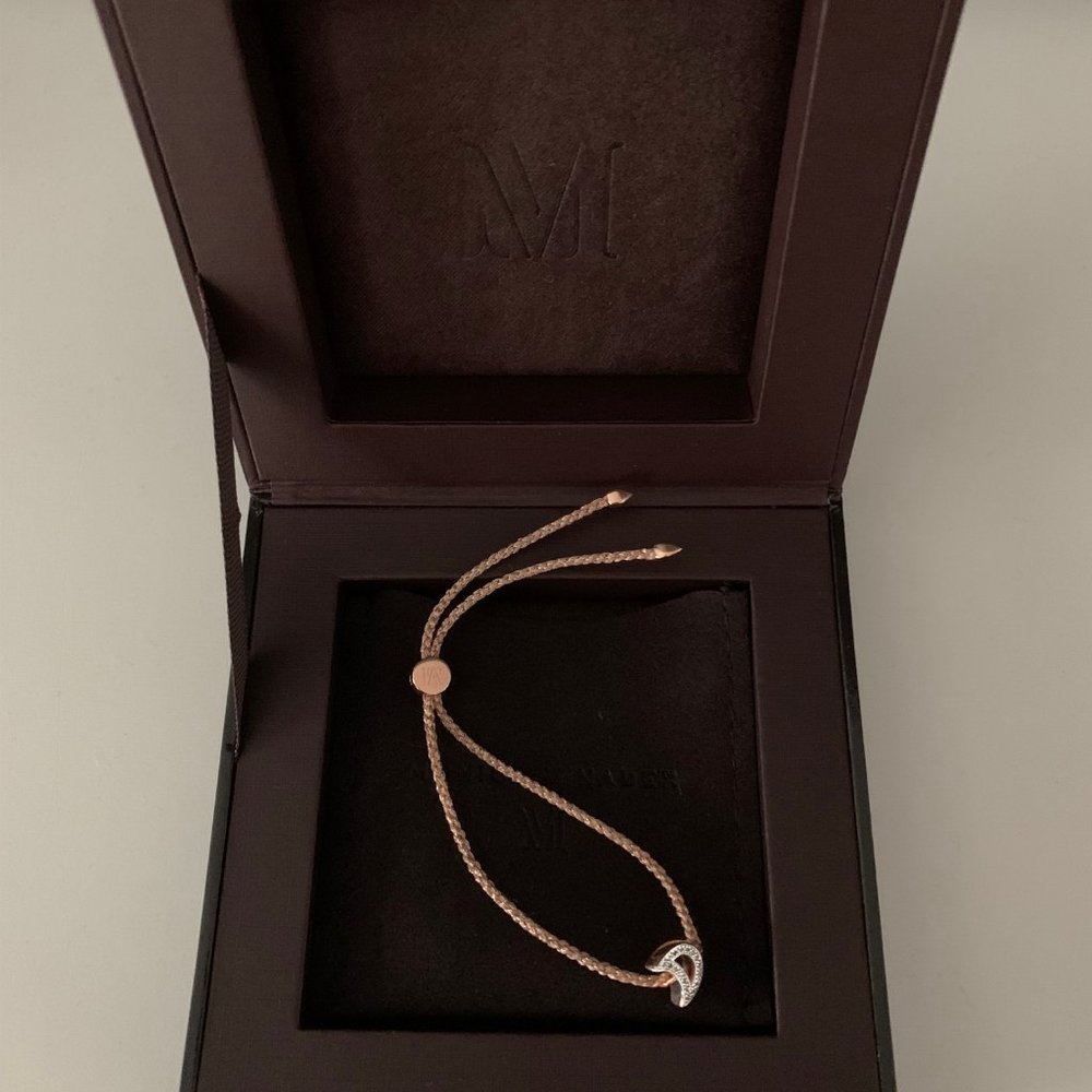 Monica Vinader Alphabet Moon Diamond Friendship Bracelet